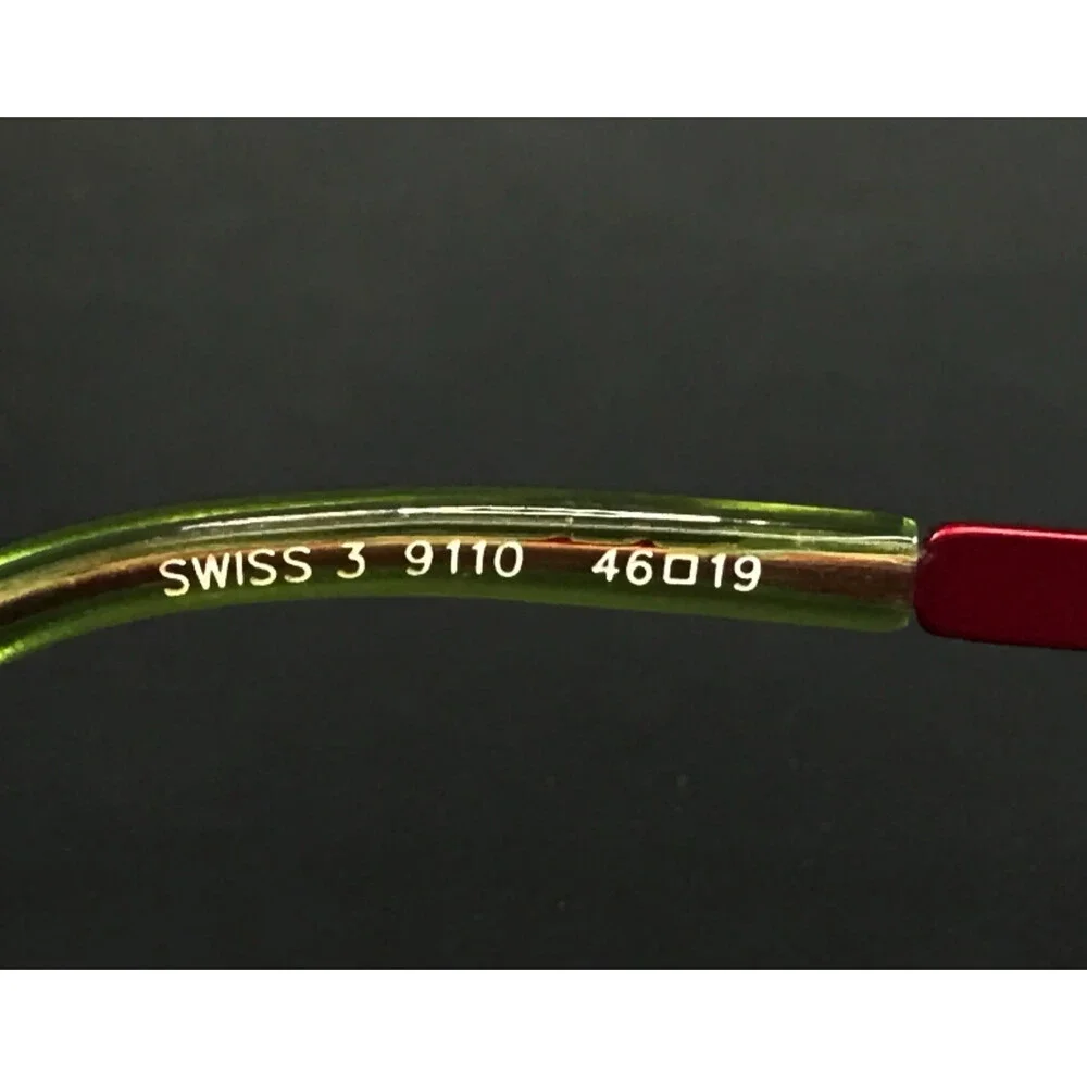 Face A Face Petite Eyeglasses Frames SWISS 3 9110 Red Green Cat Eye 46-19-125